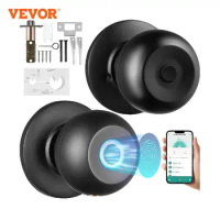VEVOR Smart Door Knob Biometric Door Lock Bluetooth Smart Lock Fingerprint Smart Lock with APP Control Easy Installation Lock