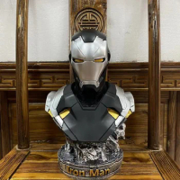Hot Toys Avengers Iron Man Anime Peripheral Marvel Black Panther Bust 1:1 Figure Bust Living Room Ornament Resin Collection Gift