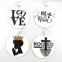 wooden He is Risen Earrings can mixed 4 designs