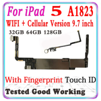 A1823 WIFI &amp; Cellular logic board For ipad 5 9.7inch Motherboard With Touch ID finger With chips for ipad 5 unlocked Logic board