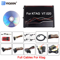Car ECU Tuning Tool Full Cables For V7.020 KTAG Firmware Trucks Programming Master Version Unlimited Token BDM Function Red PCB
