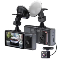Stock WiFi 3 Lens Dash Cam Motion Detection HD 1440P Car Camcorder G-Sensor Cycle Recording