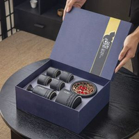 全城熱賣 - 微醺溫酒器燙酒壺陶瓷日式家用酒具套裝白酒蠟燭加熱酒器高檔禮盒微醺一壺四杯+溫酒缽+燭臺+禮盒