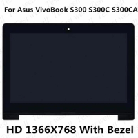 Original 13.3'' HD 1366X768 LCD Screen Touch Digitizer with Frame For Asus VivoBook S300 S300C S300CA N133BGE-L41 Rev.C