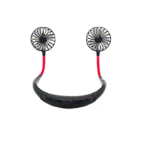 Hand Free Fan Sports Portable USB Rechargeable Dual Mini Air Cooler Summer Neck Hanging Fan Party Favor LX2409
