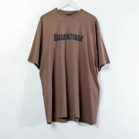 Kaos BALENCIAGA TEXT BLACK TAUPE TSHIRT 100% ORIGINAL XS