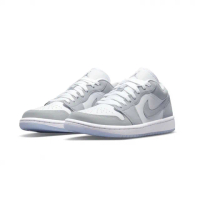 【NIKE 耐吉】Air Jordan 1 Low Wolf Grey White 白 灰 小Dior 果凍 低筒 女鞋(DC0774-105)