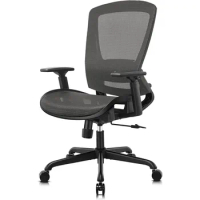 Mesh Office Chair,Ergonomic Computer Desk Chair,Sturdy Task Chair- Adjustable Lumbar Support &amp; Armrests (Grey)