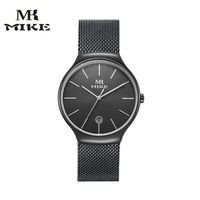 MK MIKE  Mi Ke Calendar Fashion Casual Quartz Watch Men's Watch Net Belt Trend Ultra-Thin Waterproof Watch