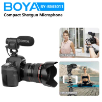 BOYA BY-BM3011 On-camera Condenser Shotgun Microphone for PC Canon Nikon DSLR Smartphone Live Streaming Youtube Recording Vlog