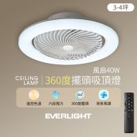 EVERLIGHT 億光40W 360度 循環風扇 LED 調色遙控吸頂燈
