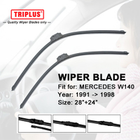 อัพเกรดใบปัดน้ำฝนสำหรับ  Benz W140 (1991-1998) 1ชุด28 24 Flat Aero Windscreen Wiper Frameless Windsh