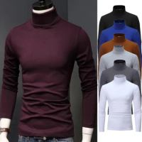 2023 new Turtleneck T-Shirts Men Modal Tight Oversized T-Shirt Men 5XL 6XL Long Sleeve Tshirts Men T Shirt Autumn Mens Clothes