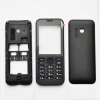 ZUGZUC New Plastic Full Housing For Nokia 215 Full Complete Mobile Phone Housing Cover Case+ Keypad+Logo