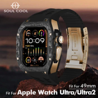 Modification Kit for Apple Watch Ultra 49mm Soul Cool Carbon Fiber Titanium Case Luxury Protection Mod Kit for iWatch Ultra 2