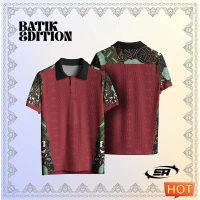 Baju T Lelaki, EDISI BATIK MALAYSIA, Baju T-Shirt, Baju Kolar Ootd Jersi Tersuai Viral Thailand, Baj