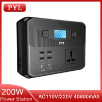 200W 40800mAh Portable Power Station Power Supply Outdoor Camping Laptop Powerful Powerbank Emergency External Auxiliary Battery