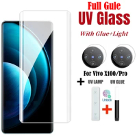 3D Curved High Quality Full Glue UV Tempered Glass For Vivo X100 Pro Screen Protector For Vivo X100 Camera Film