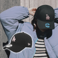 【NEW ERA】棒球帽 MLB 黑 粉 LA 940帽型 可調式頭圍 洛杉磯道奇 帽子 老帽(NE13956979)