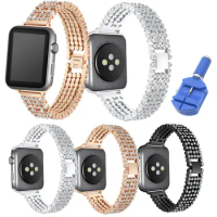 Luxury Rhinestone Strap Band for Apple Watch Series 5/4/3/2/1 42mm 38mm Wrist Bracelet for iWatch 40/44mm Apple Watch Band Belt