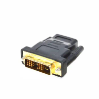 50pcs/lot HDMI-Compatible Female to DVI-D (18+1) Male F/M Adapter Converter Gold Plated