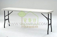 [家事達] 台灣SHOW -FULL 多功能 塑鋼檯面 折合會議桌 (45寬*183長*74高) -白色/灰色 +