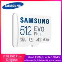 SAMSUNG MC EVO Plus TF Card 512GB 256GB 128GB A2 V30 SDXC 64GB A1 High Speed Micro SD Trans Flash Memory Card for 4K DJI drones