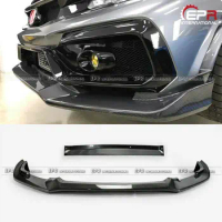 For Honda Civic Typ-R FK8 2017+ VRSAR2 Style Carbon Fiber Front Bumper Diffuser Spoilers Lip 2Pcs (with IC Shroud) Trim Bodykits