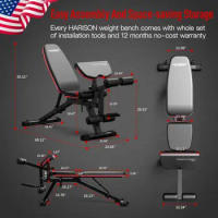 Adjustable Weight Bench with Leg Extension and Preacher Pad Flat Incline Decline Exercise Bench for Home Workout WeightTraining