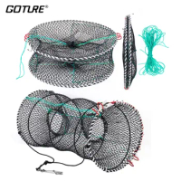 Goture Portable Telescopic Crab Trap Lobster Catcher Pot Fishing Net Fordable Carp Crayfish Cage Fish Baskets For Live Fish