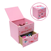 【Hello Kitty】凱蒂貓 掀蓋雙層單抽盒 珠寶盒 飾品收納 美妝收納盒(正版授權台灣製)