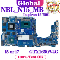 KEFU NBL_N15_MB Mainboard For Dell Inspiron 15 7591 Laptop Motherboard i5 i7 9th Gen GTX1650/V4G