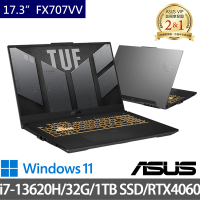 【ASUS 華碩】特仕版 17.3吋電競筆電(TUF Gaming FX707VV/i7-13620H/32G/1TB SSD/RTX4060 8G獨顯/W11)