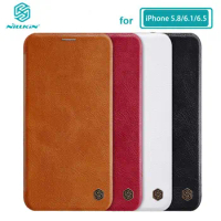 Caes for iPhone X Xs Max 7 8 Plus 12 Mini 11 Pro Max Nillkin Qin Series PU Leather Flip Cover For iPhone 11 Case