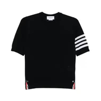 Thom Browne Fine Merino Wool 4-Bar Sweater Medium Navy 38 Blue