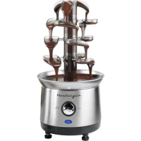 4 Tier Electric Chocolate Fondue Fountain Machine for Parties, Dip Strawberries, Apple Wedges and More, Chocolate Melting Pot