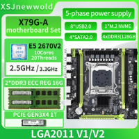JINGSHA X79G-A Motherboard Kit with E5 2670V2 Processor DDR3 2*16G=32GB Dual Channels 1T NVME SSD LGA2011 M.2 SATA 3.0 Kit