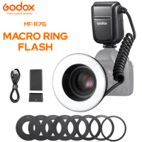 Godox MF-R76 Macro LED Ring Light 5000K RING76 Macro Close Up Speedlite Flash Light for DSLR Cameras Canon Nikon 6D 7D 60D 70D