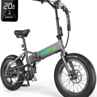 Adult folding electric bike 750W 48V 12Ah 20-inch fat tire electric bike suitable for beach, snow, hillside e-bike