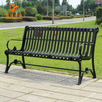 公園椅戶外長椅鐵藝小區休閑椅子雙人座椅庭院室外廣場公園長凳子
