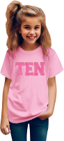Girl Birthday Shirt 5th 6th 7th 8th 9th 10th Birthday Girl T-Shirt Kid Bday Party Outfit Embrodery S