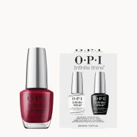 OPI Infinite Shine Malaga Wine Nail Polish with Base and Top Coat Duo Bundle