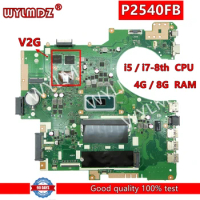 P2540FB V2G GPU i3/i5/i7 7th CPU 4G/8G RAM notebook Mainboard For Asus PRO P2540FB P2540F Laptop Motherboard