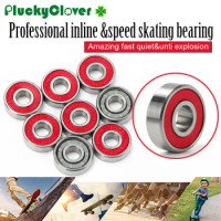 8pcs Skateboard Bearing 608 Abec9 Double Rocker Drift Board Long Board Wheel Bearing 608-rs Skateboarding Jump Oill Red Bearings