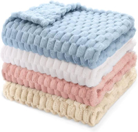 HOMRITAR Baby Blanket for Boys or Girls 3D Jacquard Fluffy Fuzzy Blanket for Infant Soft Warm Cozy F