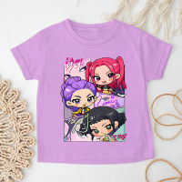 New Summer Kpop Demon Hunters Cartoon Anime T-Shirt Short Sleeve Casual Outfit for Kids