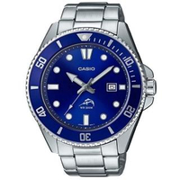 【CASIO 卡西歐】槍魚類勞力士藍水鬼200米潛水錶-銀鋼帶(MDV-106B-2A)