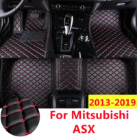SJ Full Set Custom Car Floor Mats Fit For Mitsubishi ASX 2019 2018 2017 2016 2015-13 Front &amp; Rear Floor Liner Styling Auto Parts