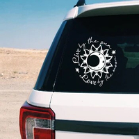 Live By The Sun Love By The Moon Vinyl Sticker Car Window Decor, Sunflower Astrology Laptop Decals for MacBook Air/ Pro Decor