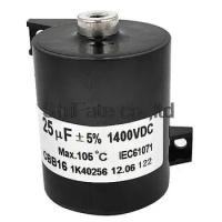 CBB16 DC 1400V 25uF 5% Cylinder Capacitor Black for Electric Welder